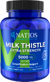 NATIOS Milk Thistle Extract, Ostropestřec, 5000 mg, Extra Strength, 90 veganských kapslí